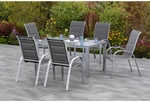 MERXX Gartenm&ouml;belset &raquo;Amalfi&laquo;, 6 Sitzpl&auml;tze, Aluminium/Textil - silberfarben