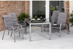 MERXX Gartenm&ouml;belset &raquo;Amalfi&laquo;, 4 Sitzpl&auml;tze, Aluminium/Textil - silberfarben