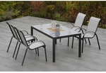 MERXX Gartenm&ouml;belset &raquo;Amalfi&laquo;, 5-tlg., stapelbar, Aluminium/Textil - braun