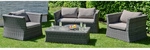 GARDEN PLEASURE Loungem&ouml;bel-Gruppe, 4 Sitzpl&auml;tze, Kunststoff/Aluminium - grau