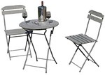 GARDEN PLEASURE Balkonm&ouml;belset, Metall, 3-teilig - grau
