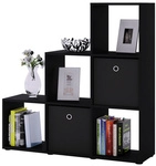 VCM Regal &raquo;Nitas&laquo;, BxHxL: 29 x 104,5 x 107,5 cm, Holzwerkstoff - schwarz