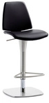 Mayer Sitzm&ouml;bel Barhocker &raquo;1274&laquo;, Breite: 40 cm, h&ouml;henverstellbar, Leder, schwarz