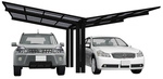 XIMAX Doppelcarport &raquo;Linea&laquo;, Typ 80, Au&szlig;enma&szlig; BxT: 547,6 x 495,4 cm, schwarz