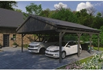 SKANHOLZ Carport &raquo;Fichtelberg&laquo;, BxT: 618 x 808 cm, Firsth&ouml;he: 362 cm, lasiert -