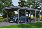 SKANHOLZ Carport &raquo;Friesland&laquo;, BxT: 314 x 708 cm, Firsth&ouml;he: 241 cm, lasiert - grau