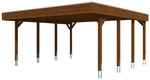 SKANHOLZ Carport &raquo;Friesland&laquo;, BxT: 557 x 555 cm, Firsth&ouml;he: 254 cm, farbbehandelt