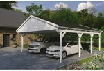 SKANHOLZ Carport &raquo;Fichtelberg&laquo;, BxT: 618 x 808 cm, Firsth&ouml;he: 362 cm, lasiert -