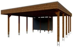 SKANHOLZ Doppelcarport &raquo;Friesland Set 14&laquo;, 557 x 708 cm (BxT), mit Abstellraum,