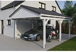 SKANHOLZ Carport &raquo;Fichtelberg&laquo;, BxT: 423 x 566 cm, Firsth&ouml;he: 326 cm, lasiert -
