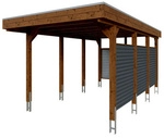 SKANHOLZ Einzelcarport &raquo;Friesland Set 11&laquo;, 314 x 555 cm (BxT), mit R&uuml;ck- und
