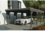 SKANHOLZ Carport &raquo;Grunewald&laquo;, BxT: 427 x 796 cm, Firsth&ouml;he: 251 cm, lasiert - grau