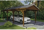 SKANHOLZ Carport &raquo;Fichtelberg&laquo;, BxT: 317 x 808 cm, Firsth&ouml;he: 303 cm, lasiert -