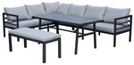 BELLAVISTA Loungeset &raquo;Ecklounge&laquo;, 7 Sitzpl&auml;tze, Aluminium, inkl. Auflagen - grau