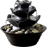 DOBAR Zimmerbrunnen, mit 4 Schalen, BxHxL: 22,2 x 20,6 x 22,2 cm, schwarz