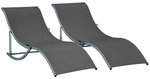 Outsunny Gartenliege, BxHxL: 61 x 63 x 165 cm, Texteline - grau