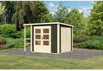 KARIBU Gartenhaus, BxHxT: 439 x 209 x 199,6 cm (Au&szlig;enma&szlig;e inkl. Dach&uuml;berstand),