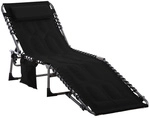 Outsunny Liegestuhl, BxHxL: 57 x 30 x 188, Schaumstoff - schwarz