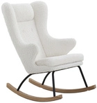 SalesFever Schaukelstuhl, BxH: 66 x 106 cm, Teddyfell/Metall/Esche - weiss