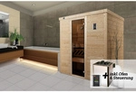 WEKA Massivholzsauna &raquo;KEMI&laquo;, BxHxT: 195 cm x 200 cm x 145 cm - braun