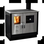FIREFIX&reg; Holzherd &raquo;Maas&laquo;, schwarz, Stahl, 8,3 kW - weiss