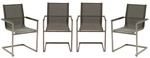 GARDEN PLEASURE Stuhl-Set &raquo;Sienna&laquo;, Freischwinger, 4er, Grau, Edelstahl, Kunststoff