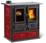 La Nordica-Extraflame&reg; Holzherd &raquo;Rosetta Sinistra&laquo;, bordeaux, Stahl, 7,9 kW...