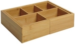 HOMCOM Schubladenorganizer, BxHxL: 17,6 x 7 x 24,6 cm, Bambus - beige