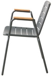 Cinas Gartenstuhl &raquo;Parc&laquo;, BxHxT: 58 x 80 x 58 cm, Teakholz, anthrazit - schwarz