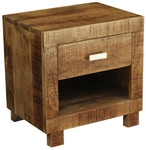 SIT Nachttisch, BxHxL: 40 x 40 x 30 cm, Mangoholz - braun