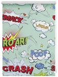 Lichtblick Rollo, &lrm;&lrm;Klemmfix, 100x150 cm&lrm;, Crash, bunt - blau