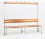 SZAGATO Umkleidebank, BxHxT: 30 x 170 x 200 cm, Stahl/Holz - grau