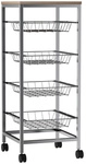 HOMCOM K&uuml;chenwagen, BxHxT: 36,5 x 89 x 36,5 cm, Stahl/Mitteldichte Faserplatte (MDF)