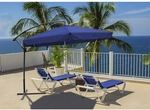GARDEN PLEASURE Ampelschirm, Format: 300 cm cm, sechseckig, abknickbar - blau