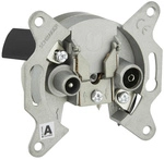 SCHWAIGER 2-Loch-Durchgangs-Antennendose DSG, Silber, Aluminium, Einzel- und