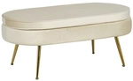 SalesFever Hocker, H&ouml;he: 40 cm, beige/goldfarben