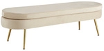 SalesFever Sitzpouf, BxH: 142 x 41 cm, Metall/Samt (100% Polyester) - beige