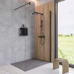 SCHULTE Walk-In Dusche &raquo;Black Style&laquo;, H&ouml;he: 200 cm, eckig, mattschwarz