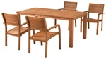 MERXX Gartenm&ouml;bel-Diningset &raquo;Batavia&laquo;, 5 tlg., 4 Sitzpl&auml;tze, Akazie - braun