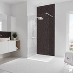 SCHULTE Duschr&uuml;ckwand &raquo;DecoDesign&laquo;, 100 x 255 cm, Terrazzo-Anthrazit - grau