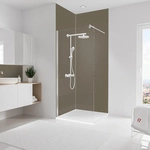 SCHULTE Duschr&uuml;ckwand &raquo;DecoDesign&laquo;, 90 x 255 cm, Taupe - grau