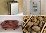WEKA Saunaofen-Set &raquo;OS&laquo;, inkl. externer Steuerung, 9 kW - silberfarben