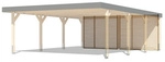 KARIBU Carport-R&uuml;ckwand, BxH: 528 x 210 cm, braun, passend f&uuml;r: Doppelcarport
