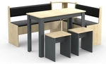 VCM Eckbank, BxHxT: 153 x 80 x 153 cm - grau