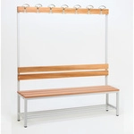 SZAGATO Umkleidebank, BxHxT: 30 x 170 x 150 cm, Stahl/Holz - grau