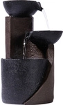 DOBAR Zimmerbrunnen, mit 3 Schalen, BxHxL: 14,2 x 22 x 14,2 cm, dunkelgrau