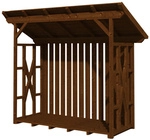 SKANHOLZ Kaminholzunterstand &raquo;Lars 2&laquo;, BxHxL: 290 x 247 x 128 cm, Nussbaum - braun