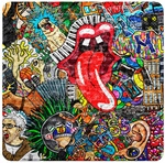 Sanilo Badematte &raquo;Graffiti&laquo;, 53 x 53 cm, Rot, Quadratisch
