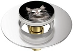 Sanilo Waschbeckenst&ouml;psel &raquo;Cool Cat&laquo;, 340 mm - 380 mm, Schwarz, Rund