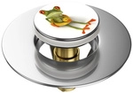 Sanilo Waschbeckenst&ouml;psel &raquo;Froggy&laquo;, 340 mm - 380 mm, Weiss, Rund